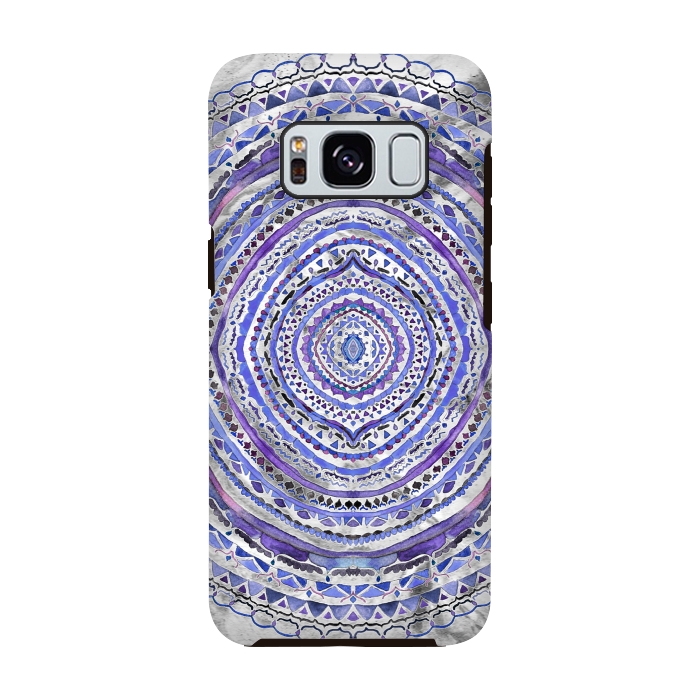Galaxy S8 StrongFit Purple Marbling Mandala  by Tigatiga