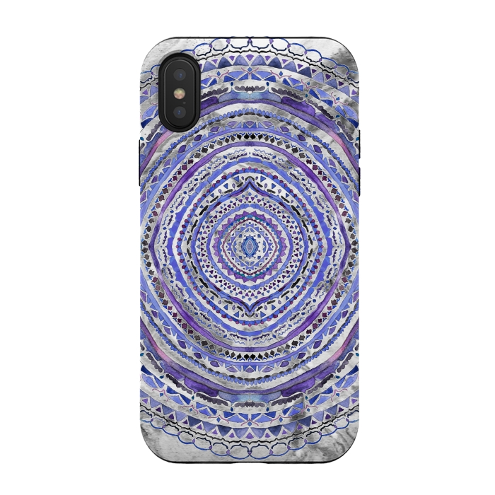iPhone Xs / X StrongFit Purple Marbling Mandala  by Tigatiga