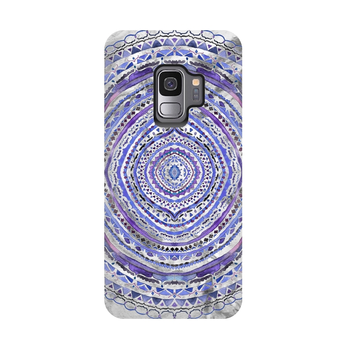 Galaxy S9 StrongFit Purple Marbling Mandala  by Tigatiga