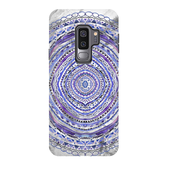 Galaxy S9 plus StrongFit Purple Marbling Mandala  by Tigatiga