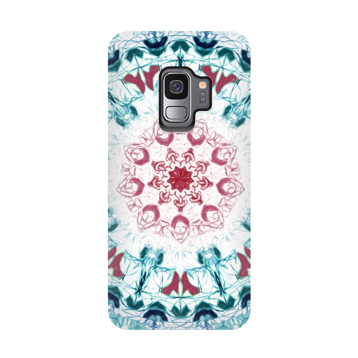 Galaxy S9 StrongFit Blush & Teal Mandala  by Tigatiga