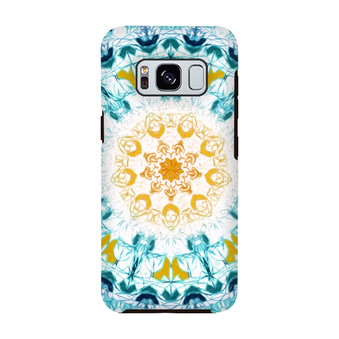 Galaxy S8 StrongFit Mustard & Teal Mandala  by Tigatiga