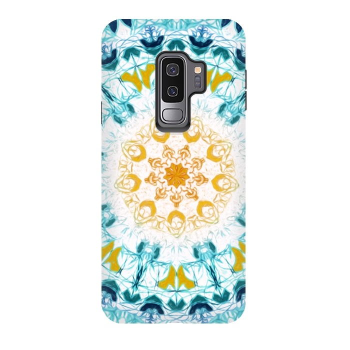 Galaxy S9 plus StrongFit Mustard & Teal Mandala  by Tigatiga