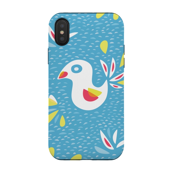 iPhone Xs / X StrongFit Cute Abstract Bird In Spring by Boriana Giormova