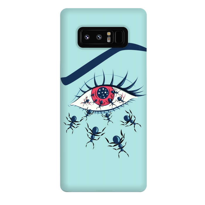 Galaxy Note 8 StrongFit Weird Creepy Red Eye With Crawling Ants by Boriana Giormova