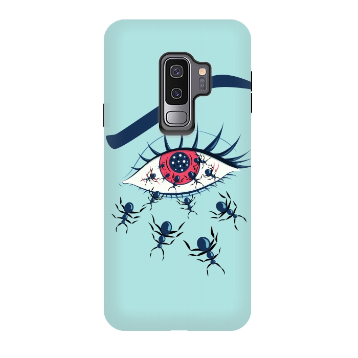 Galaxy S9 plus StrongFit Weird Creepy Red Eye With Crawling Ants by Boriana Giormova