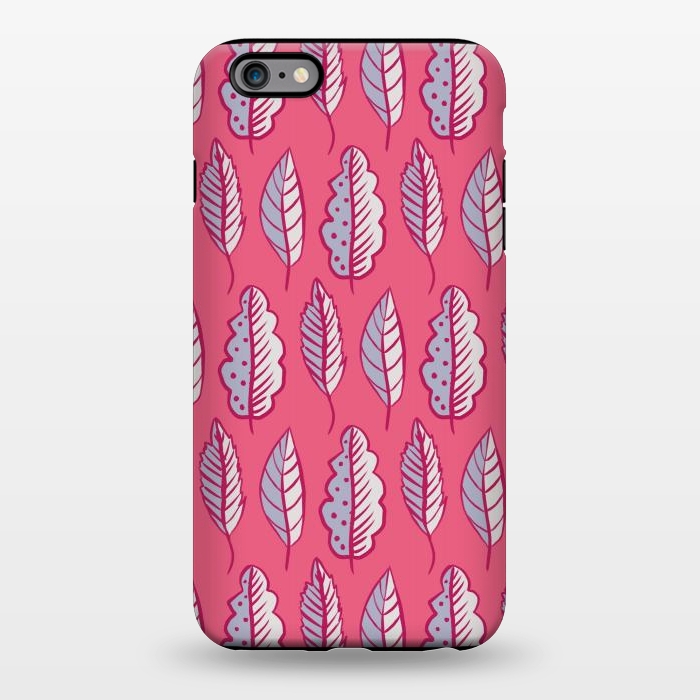 iPhone 6/6s plus StrongFit Pink Leaves Abstract Decorative Pattern by Boriana Giormova
