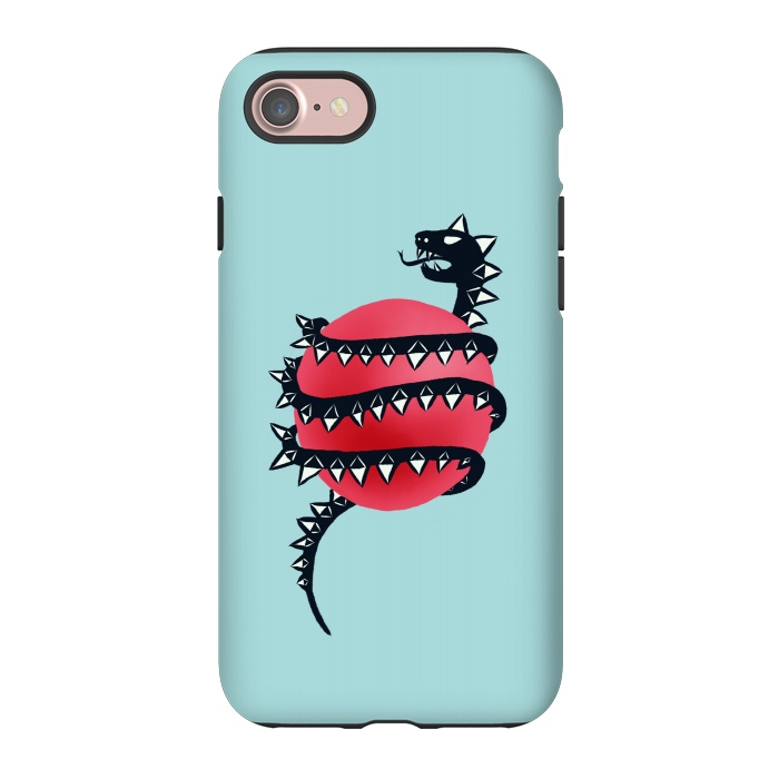 iPhone 7 StrongFit Cool Evil Black Dragon Snake Monster by Boriana Giormova