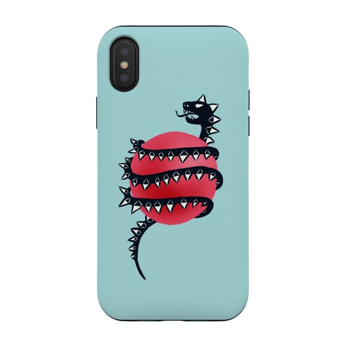 iPhone Xs / X StrongFit Cool Evil Black Dragon Snake Monster by Boriana Giormova