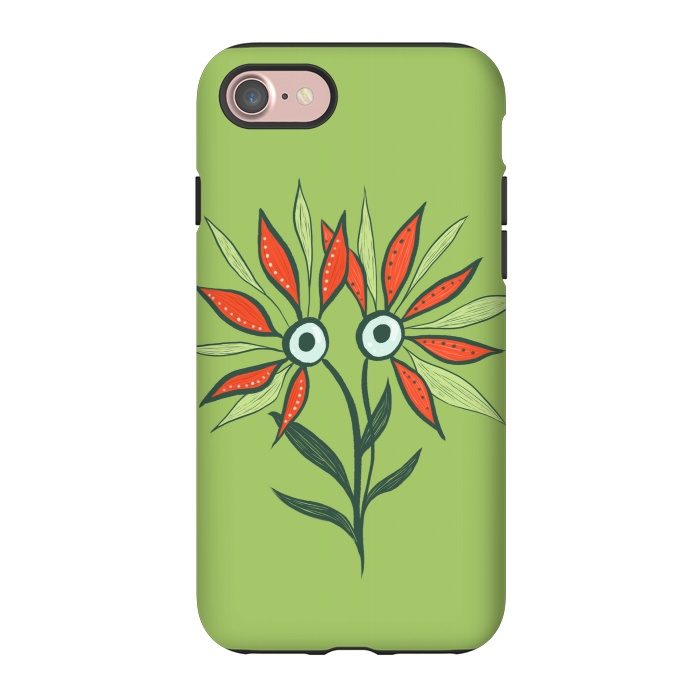 iPhone 7 StrongFit Cute Eyes Character Flower Monster by Boriana Giormova