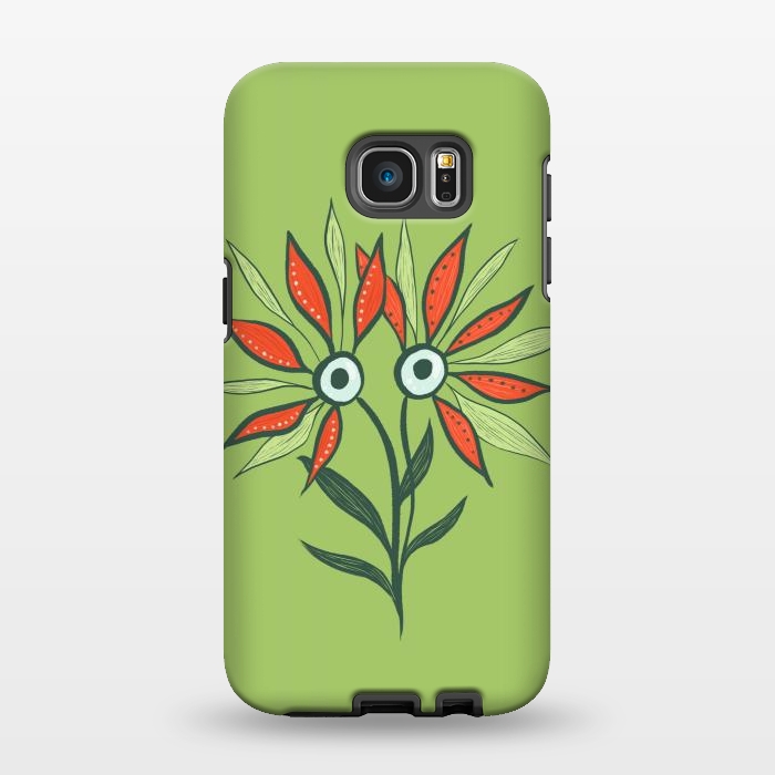 Galaxy S7 EDGE StrongFit Cute Eyes Character Flower Monster by Boriana Giormova