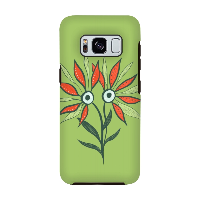 Galaxy S8 StrongFit Cute Eyes Character Flower Monster by Boriana Giormova