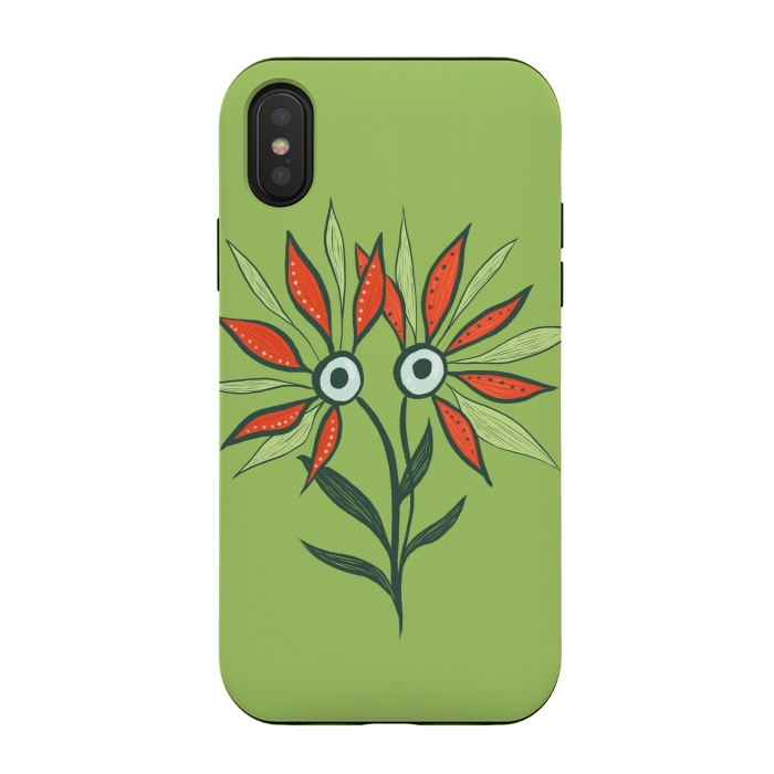 iPhone Xs / X StrongFit Cute Eyes Character Flower Monster by Boriana Giormova