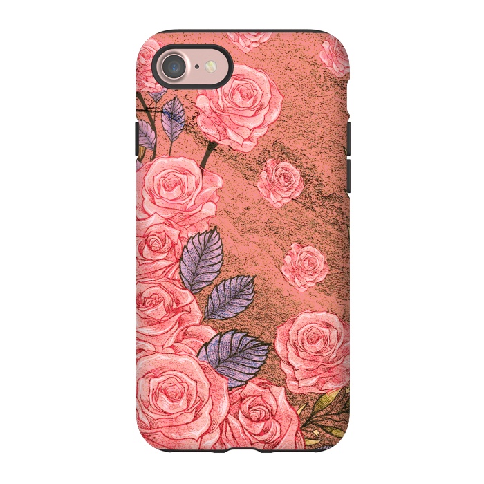 iPhone 7 StrongFit Vintage Peonies  by Rossy Villarreal