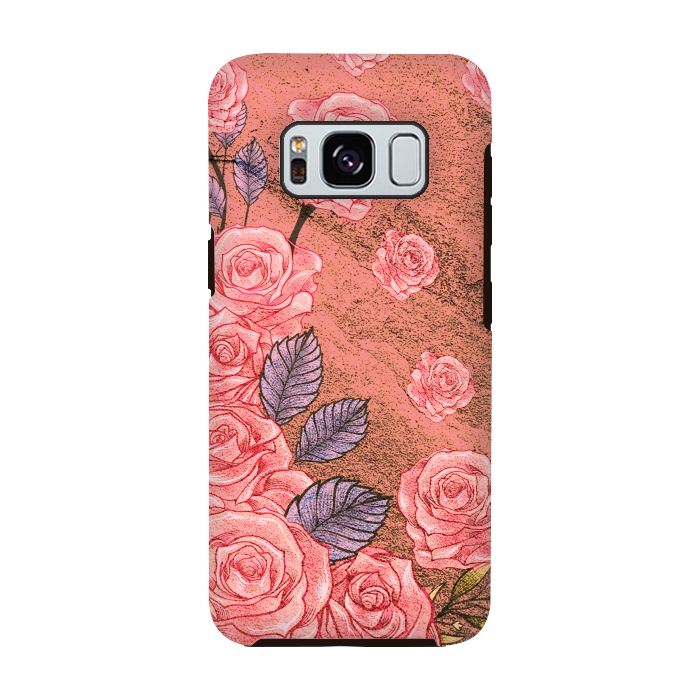 Galaxy S8 StrongFit Vintage Peonies  by Rossy Villarreal