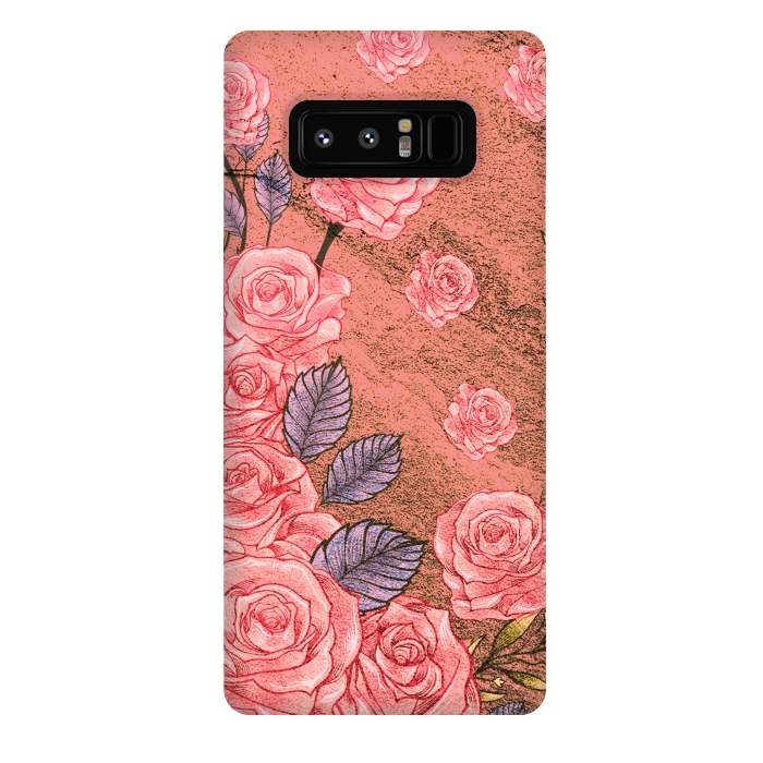 Galaxy Note 8 StrongFit Vintage Peonies  by Rossy Villarreal