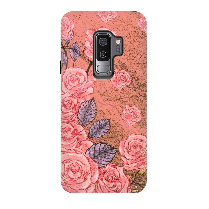 Galaxy S9 plus StrongFit Vintage Peonies  by Rossy Villarreal