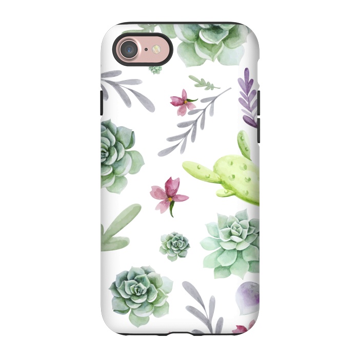 iPhone 7 StrongFit Cactus Watercolor Pattern by Bledi