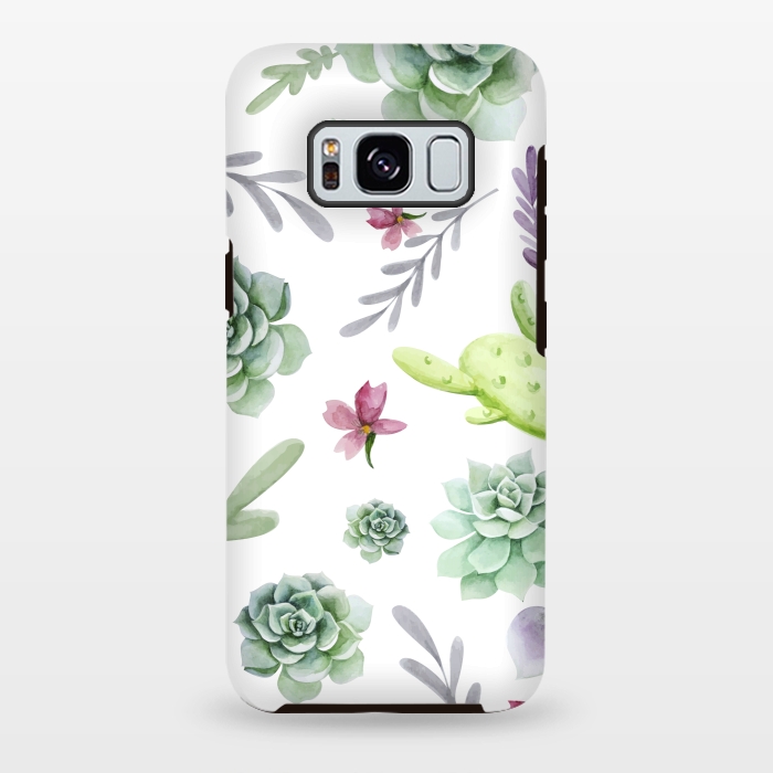 Galaxy S8 plus StrongFit Cactus Watercolor Pattern by Bledi