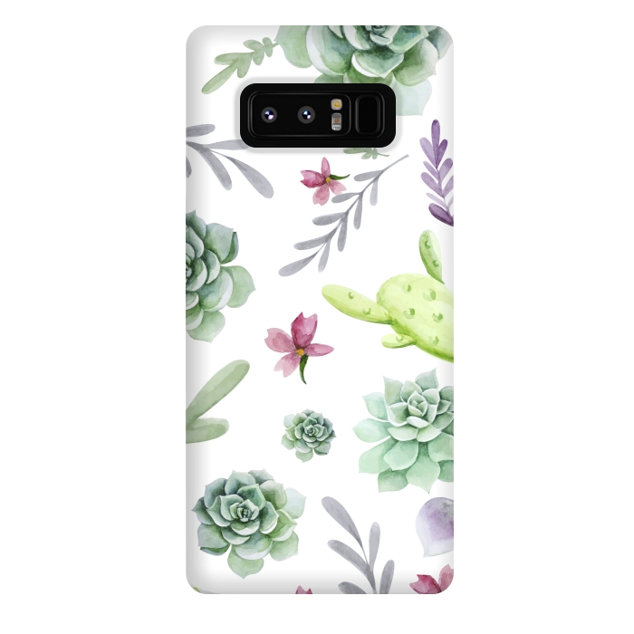 Galaxy Note 8 StrongFit Cactus Watercolor Pattern by Bledi