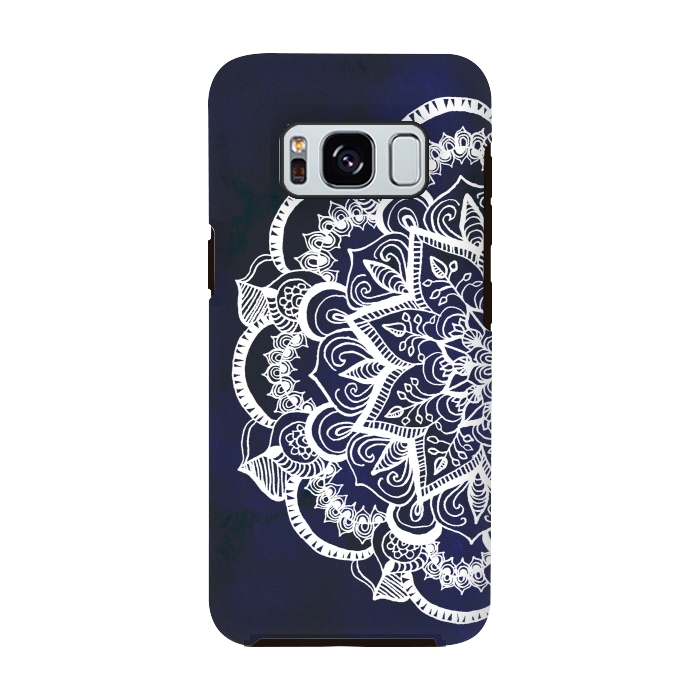 Galaxy S8 StrongFit White Feather Mandala by Tangerine-Tane