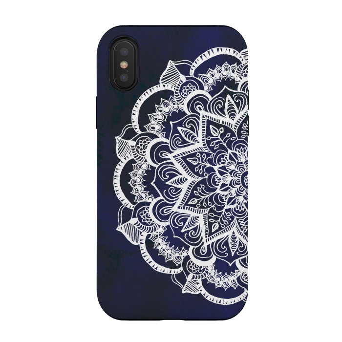 iPhone Xs / X StrongFit White Feather Mandala by Tangerine-Tane