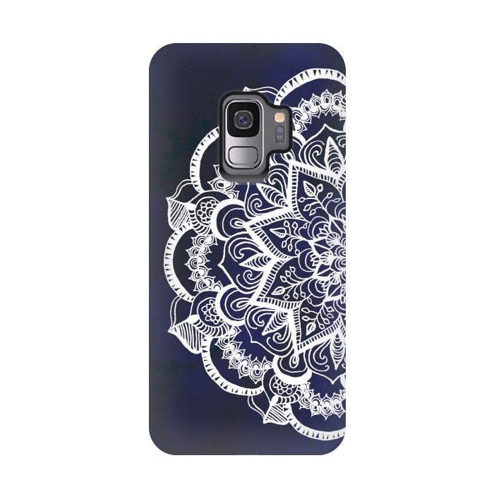 Galaxy S9 StrongFit White Feather Mandala by Tangerine-Tane