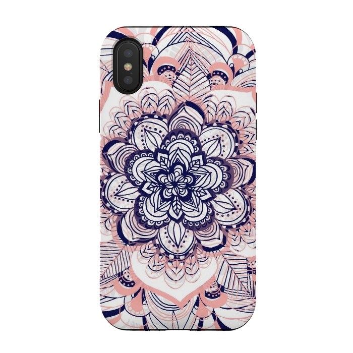 iPhone Xs / X StrongFit Purple, Blue and Pink Netted Mandala by Tangerine-Tane