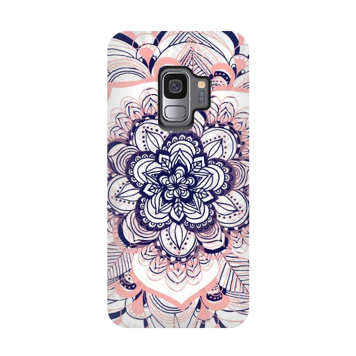 Galaxy S9 StrongFit Purple, Blue and Pink Netted Mandala by Tangerine-Tane