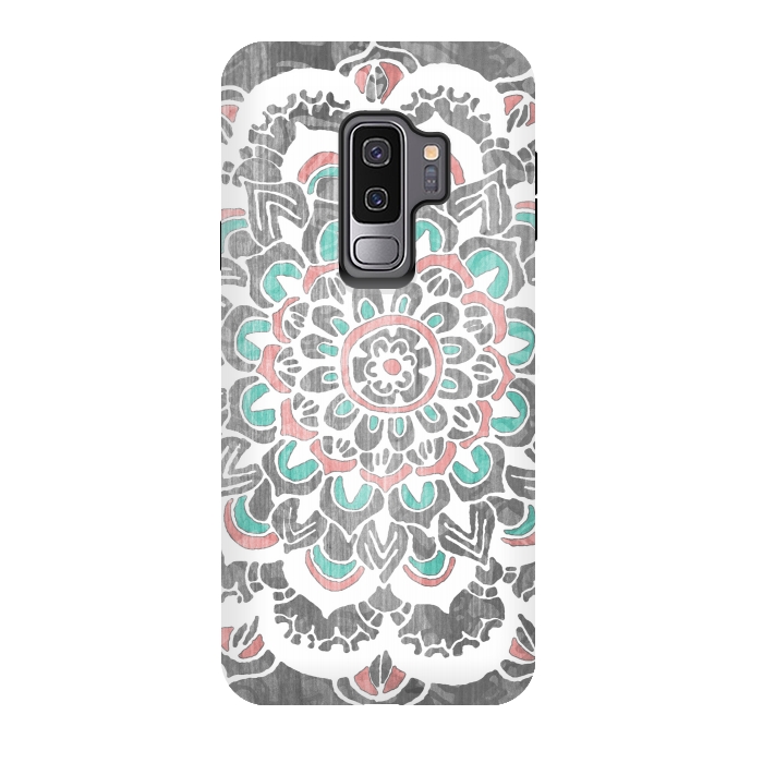 Galaxy S9 plus StrongFit Pastel Mandala on Wood by Tangerine-Tane