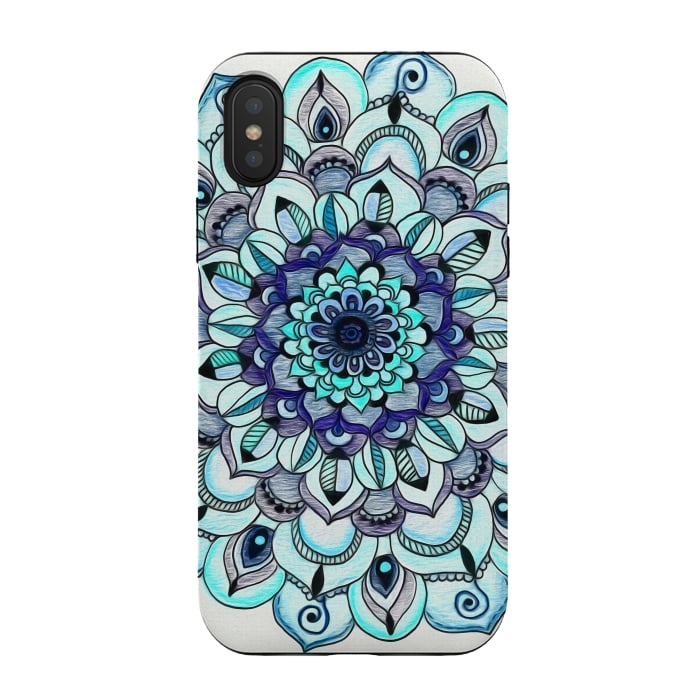 iPhone Xs / X StrongFit Peacock Mandala by Tangerine-Tane