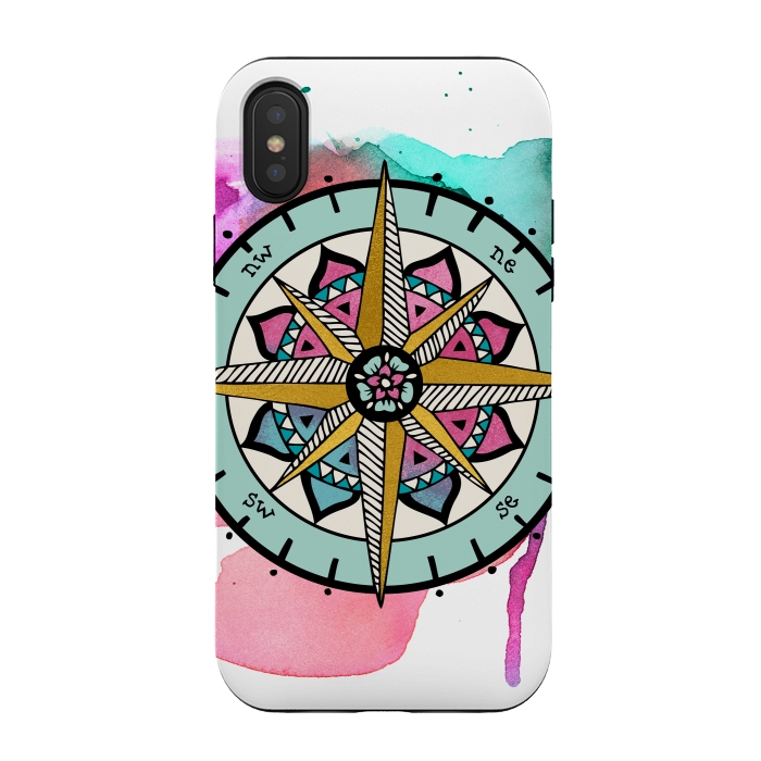 iPhone Xs / X StrongFit compass by Pom Graphic Design