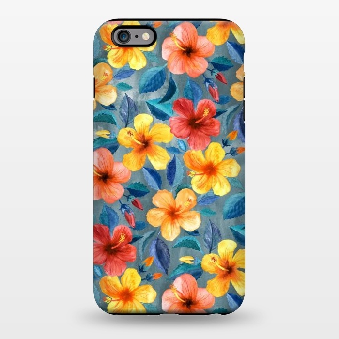 iPhone 6/6s plus StrongFit Bright Little Summer Hibiscus Blooms in Watercolor by Micklyn Le Feuvre