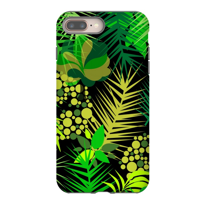 iPhone 7 plus StrongFit green tropical pattern by MALLIKA