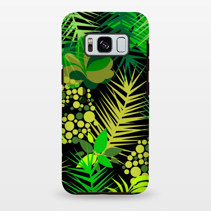 Galaxy S8 plus StrongFit green tropical pattern by MALLIKA