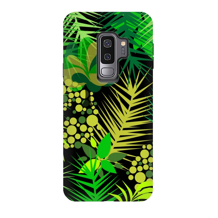 Galaxy S9 plus StrongFit green tropical pattern by MALLIKA
