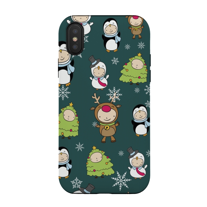 iPhone Xs / X StrongFit Children Christmas Costumes Pattern by Bledi