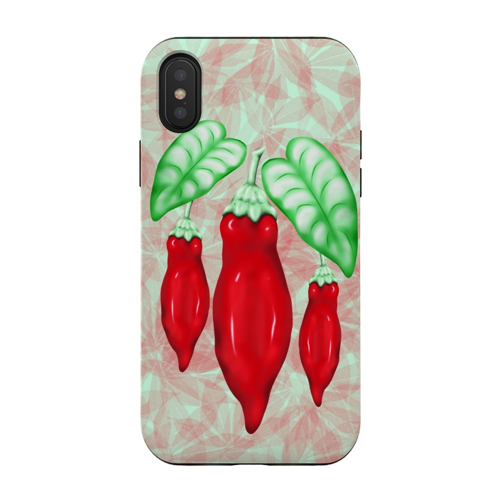 iPhone Xs / X StrongFit Red Hot Chilli Pepper Decorative Food Art by BluedarkArt