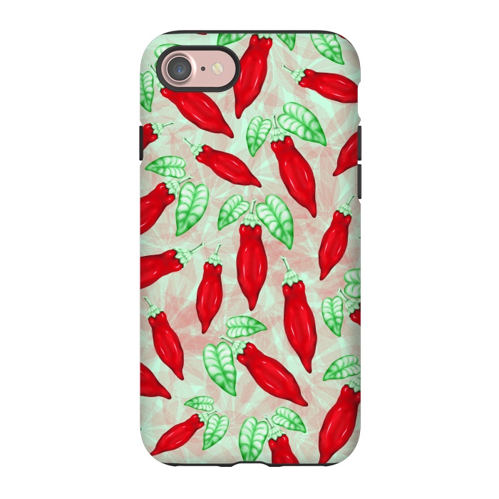 iPhone 7 StrongFit Red Hot Chilli Pepper Pattern Food Art by BluedarkArt