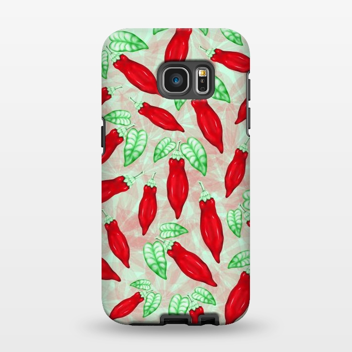 Galaxy S7 EDGE StrongFit Red Hot Chilli Pepper Pattern Food Art by BluedarkArt