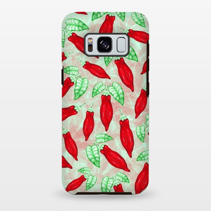 Galaxy S8 plus StrongFit Red Hot Chilli Pepper Pattern Food Art by BluedarkArt