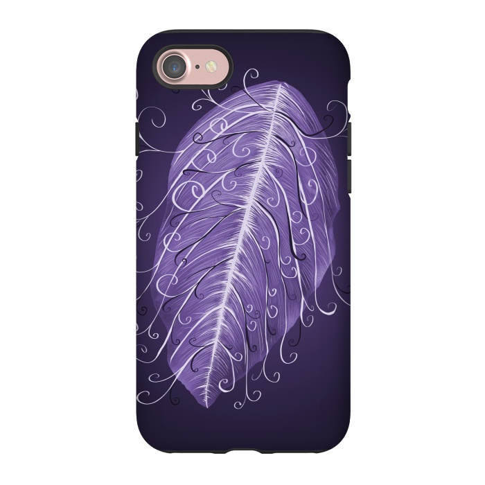 iPhone 7 StrongFit Violet Swirly Leaf by Boriana Giormova