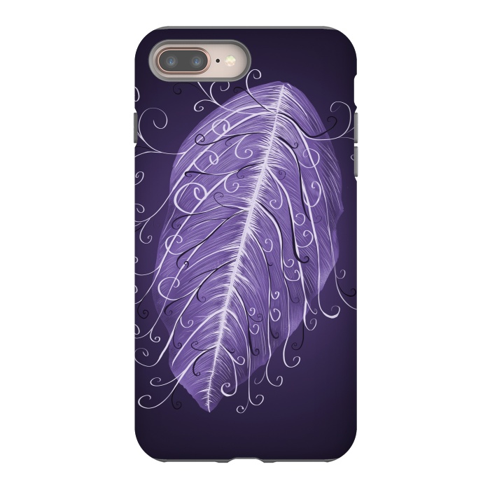 iPhone 7 plus StrongFit Violet Swirly Leaf by Boriana Giormova