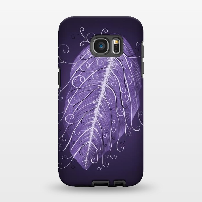 Galaxy S7 EDGE StrongFit Violet Swirly Leaf by Boriana Giormova