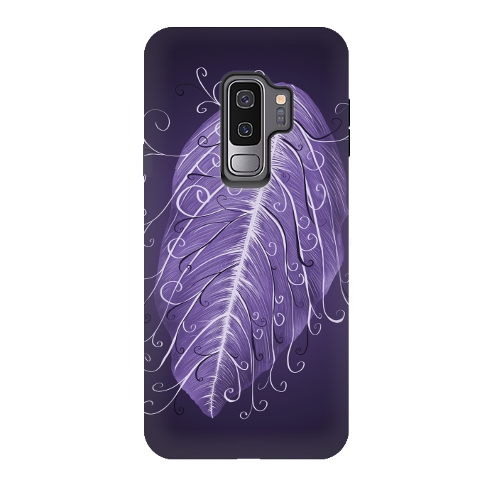 Galaxy S9 plus StrongFit Violet Swirly Leaf by Boriana Giormova