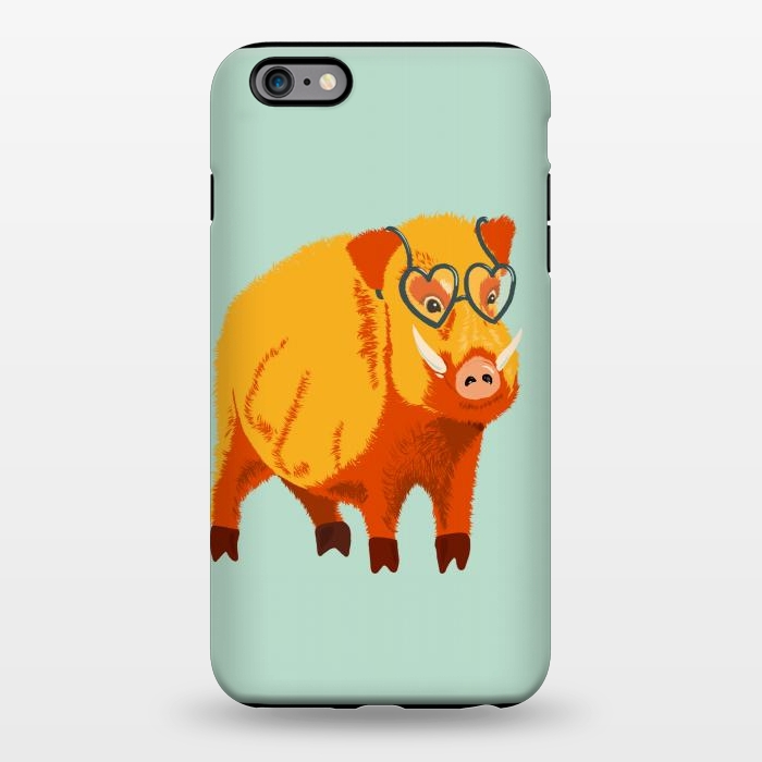 iPhone 6/6s plus StrongFit Cute Boar Pig With Glasses  by Boriana Giormova