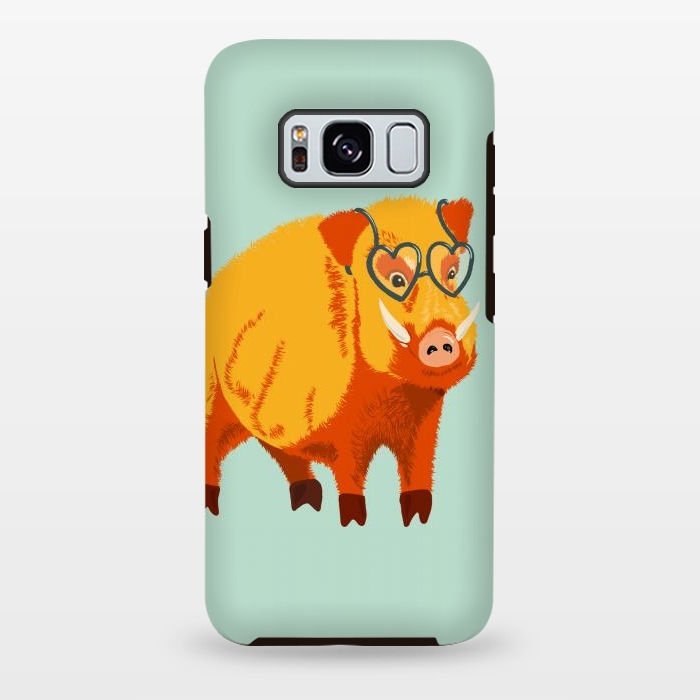 Galaxy S8 plus StrongFit Cute Boar Pig With Glasses  by Boriana Giormova