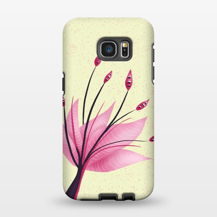 Galaxy S7 EDGE StrongFit Pink Abstract Water Lily Flower by Boriana Giormova