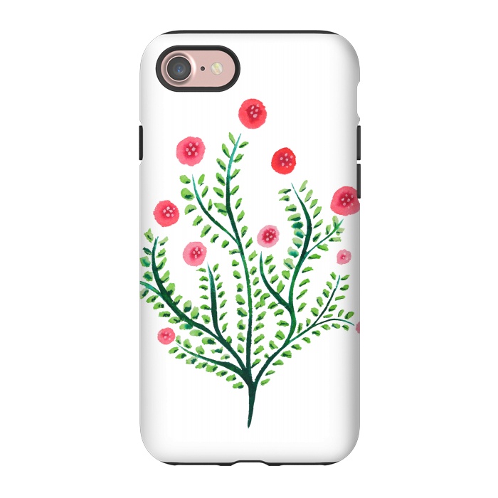 iPhone 7 StrongFit Spring Plant In Pink And Green by Boriana Giormova