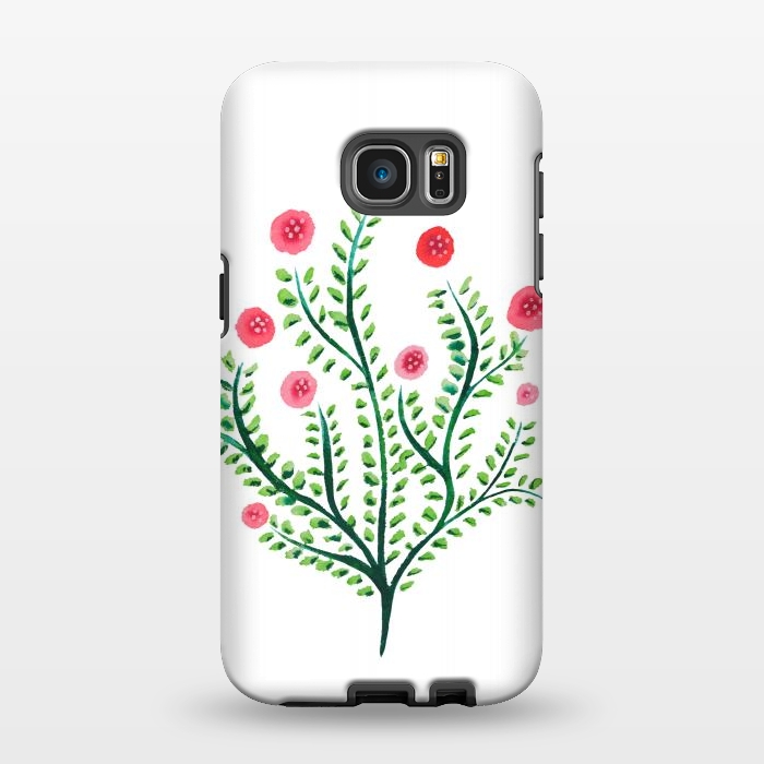 Galaxy S7 EDGE StrongFit Spring Plant In Pink And Green by Boriana Giormova